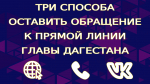 Как оставить обращение кПрямой линии Главы ДагестанаСергея Меликова?